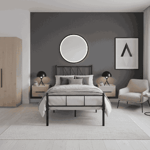 سرير حديد مفرد، 100×90×190 سم - اسود product image