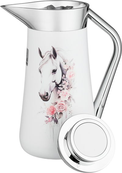 ترمس الهدا ستانلس استيل السيف غاليري، 1 لتر، يد فضي، ضغاط - أبيض product image 4