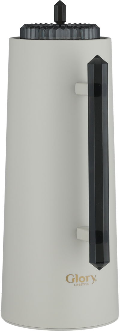 ترمس لين جلوري، 1 لتر،حافظة داخلية زجاج، ضغاط، يد أسود - رمادي أسود product image 2