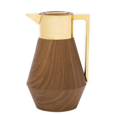 ترمس ليديا إفرست، 1 لتر، حافظة داخلية زجاج، ضغاط، يد ذهبي - بني فاتح product image 2