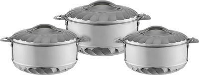 طقم حافظات طعام استيل ماكسيما، بأيدي جانبية، 3 قطع - فضي product image 1