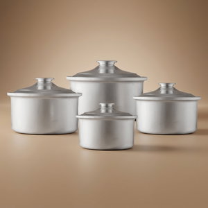 Al Saif Plus Indian Taj Aluminum Saif Plus Pot Set, 4 Pieces, Round - Silver product image