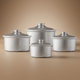 Al Saif Plus Indian Taj Aluminum Saif Plus Pot Set, 4 Pieces, Round - Silver product image 1