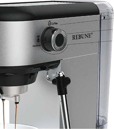 ماكينة تحضير قهوة الإسبريسو ريبون، 1450 واط، 1 لتر، 15 بار، RE-6-034 - فضي product image 3