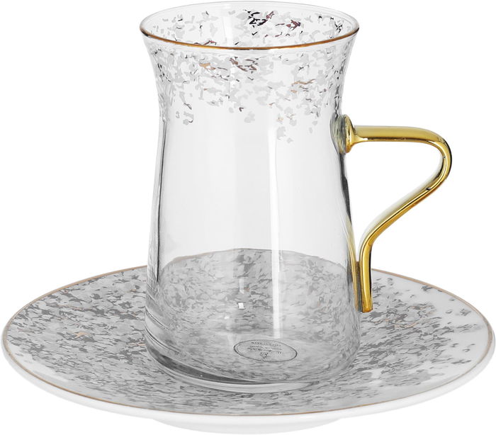 طقم بيالات شاي بورسلان السيف غاليري، صحن ، 12 قطعة - أبيض product image 2