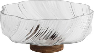 وعاء تقديم زجاج السيف غاليري، 25.25x25.5x11.5 سم، قاعدة خشب - زجاج خشبي product image