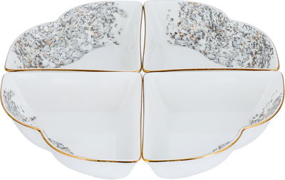 Al Saif Gallery porcelain yogurt set, 4.5 inches, with round plate, 5 pieces - white product image 2