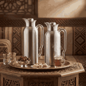 طقم ترامس طويق السيف غاليري، 2 قطعة، 0.7/ 1 لتر، خامة داخلية زجاج، يد شفاف، غطاء ضغاط - فضي product image 2