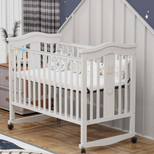 سرير اطفال خشب الصنوبر فان مومنت، 130×70 سم، مع ناموسية - ابيض product image