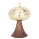 Steel date with Saif Gallery wood base, large - gold product image 1