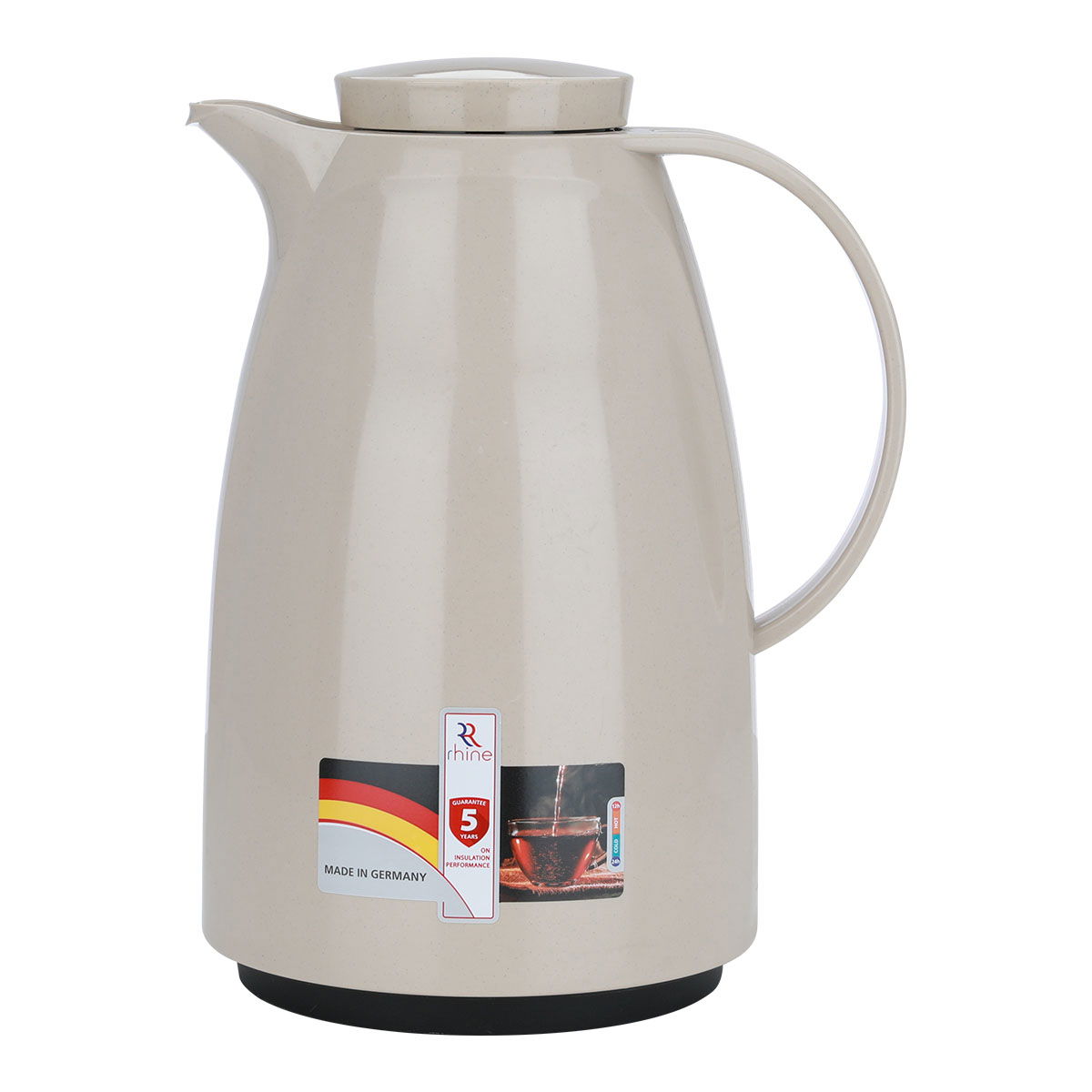 Rhinestone thermos, 2 liters, ribbed, thermal glass inner shell, plastic outer shell - beige product image