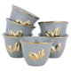 Al Saif Gallery Porcelain Arabic Coffee Cups Set, 12 Pieces, 100 ml, Gold Rim - Light Gray product image 1