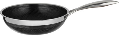 مقلاه سيراميك كوك سيل، 28 سم، يد استيل، غطاء زجاج - فضي اسود product image 4