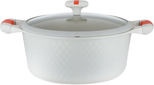 طقم قدور داي كاست الومنيوم روبوست، 9 قطع، غطاء زجاج، يد سيليكون - كريمي product image 2