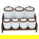 طقم علب بهارات بورسلان السيف غاليري، بستاند خشبي، 8 قطع - أبيض product image 1
