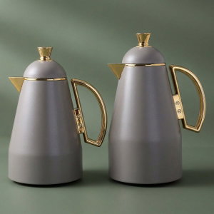 Al Saif Gallery Ruwaida thermos set, 1 liter, thermal glass inner container, steel outer shell - dark gray product image