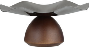 ستاتد تقديم ستانلس ستيل خشب السيف غاليري، قاعدة خشبي، 17x17x8 سم - فضي خشبي غامق product image 2