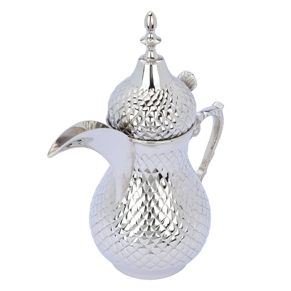 Al Saif Gallery Tarahib Arabic Coffee Dallah iron, 1 Liter - Silver product image 2