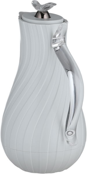 Glory Layal Thermos, 1 Liter, Glass Interior, Transparent Handle, Push-Button Lid - Light Gray product image 2