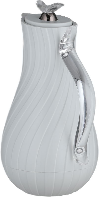 Glory Layal Thermos, 1 Liter, Glass Interior, Transparent Handle, Push-Button Lid - Light Gray product image 2