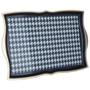 طوفرية بلاستيك السيف غاليري، 49 سم، مستطيل، نقش أبيض - أسود product image