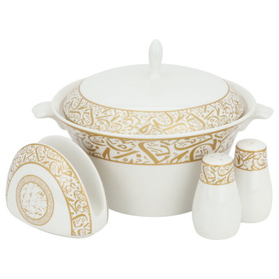 طقم سفرة بورسلان السيف غاليري، 45 قطعة - ابيض product image 2