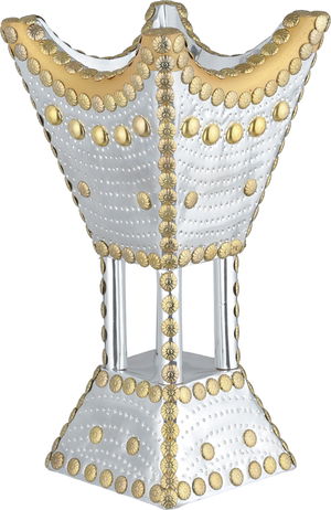 مبخرة باكستاني ستانلس استيل، 15x15x28 سم، قاعدة - فضي ذهبي product image