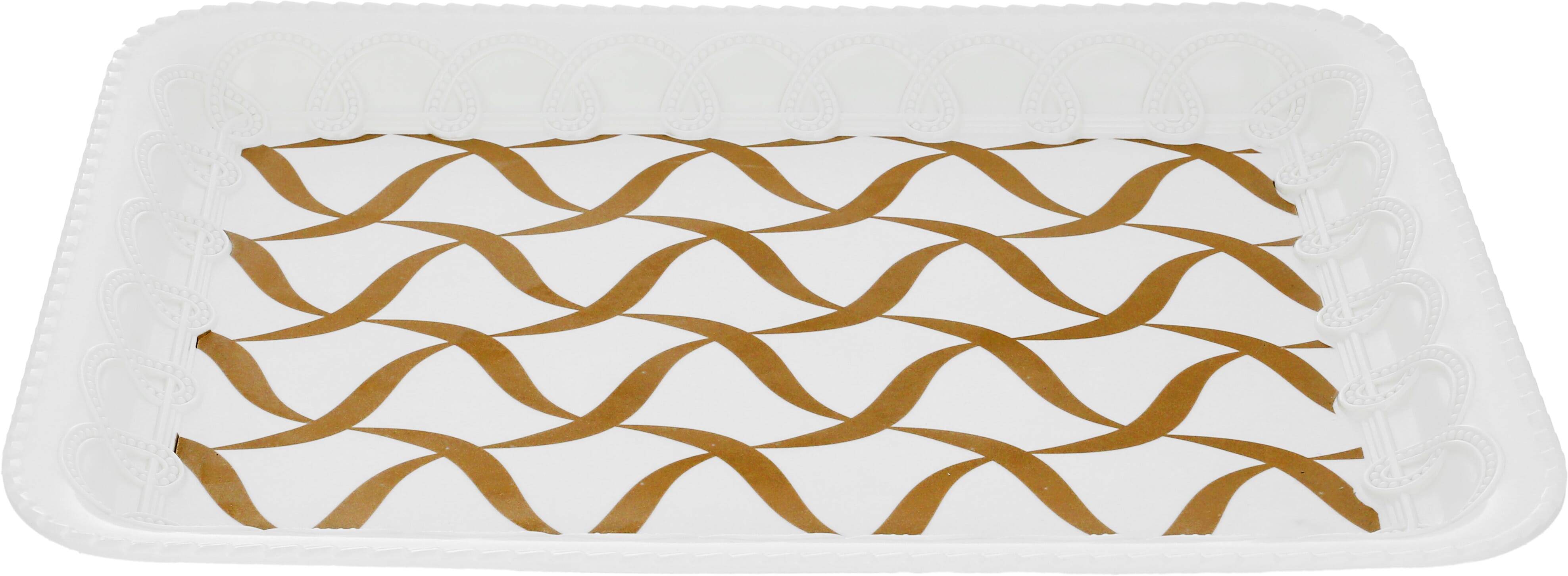 Tofaria Melamine Al Saif Gallery, 45 x 34 x 3 cm, rectangular, decorated brown - white product image 1