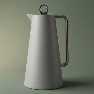 Glory Helena Thermos, 1 Liter, Glass Interior, Silver Handle, Push-Button Lid - Grey/Black product image