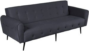 كنبة سرير مونتيلا خشب سويدي باك كومفورت، 190x70x90 سم، قماش مخمل - رمادي داكن product image