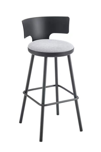كرسي بار مودرن معدن، 95×40×40 سم، قاعدة قماش - اسود ابيض product image 3
