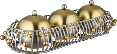 Al Saif Gallery Date set with stainless steel lid, 45x15x17 cm, 3 pieces, base - silver gold product image 4