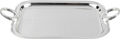 AlSaif Gallery 3-Piece Steel Tray set, Round Handle - Silver product image 3