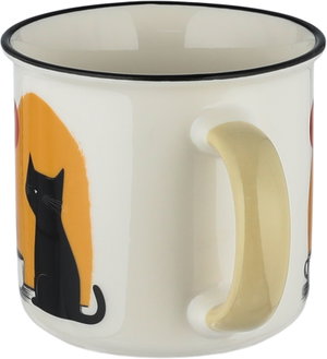 Al Saif Gallery Porcelain Mug, 350 ml, Black Pattern with Black Rim - White product image 2