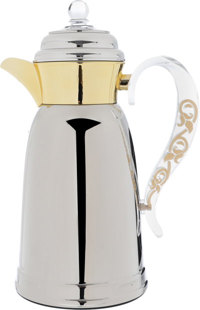 Al Saif Gallery Qamar thermos set, 1 liter, thermal glass inner container, steel outer shell - silver product image 7