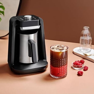Arzum Okka SpinPro Turkish Coffee Maker, 700W, LED, Slow Brewing, Coffee Pot, 1-5 Cups, Smart Overflow Prevention, 8 Programs, OK0026-K - Black/Silver product image 7