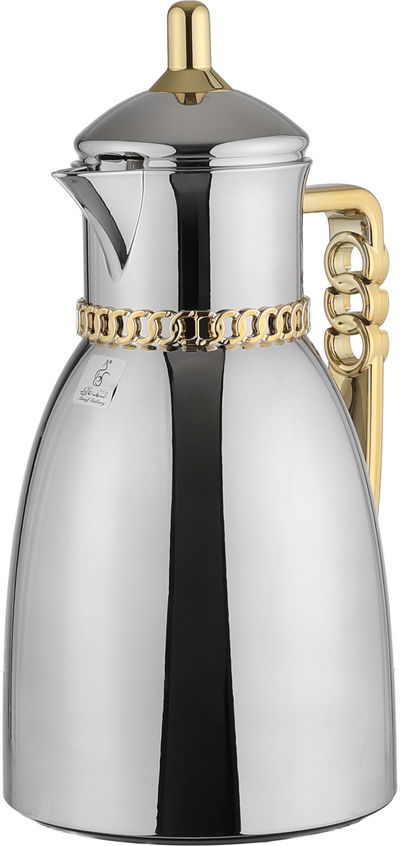 Al Saif Gallery Bayan Thermos Set, 0.7/1 Liter, 2 Pieces, Tempered Glass Inner Container, Gold-Silver Shiny Handle product image 8