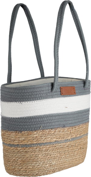 شنطة ترامس خوص السيف غاليري، 45x30 سم - بيج ابيض رمادي غامق product image 2