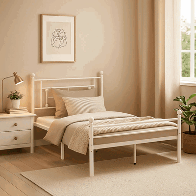 سرير حديد، 40×120×190 سم - أبيض product image 2