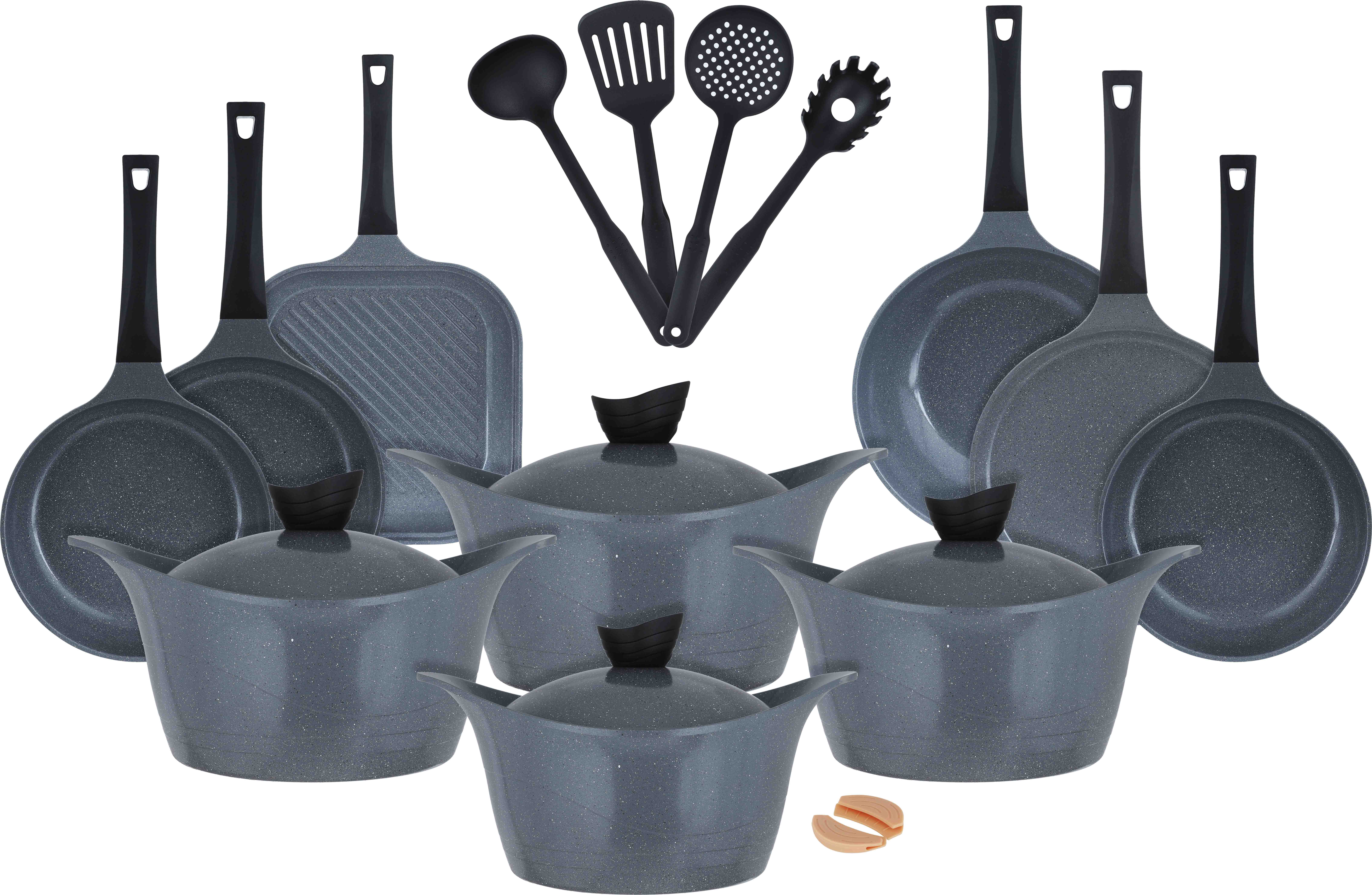 Volcano granite cookware set, 23 pieces - grey product image 1
