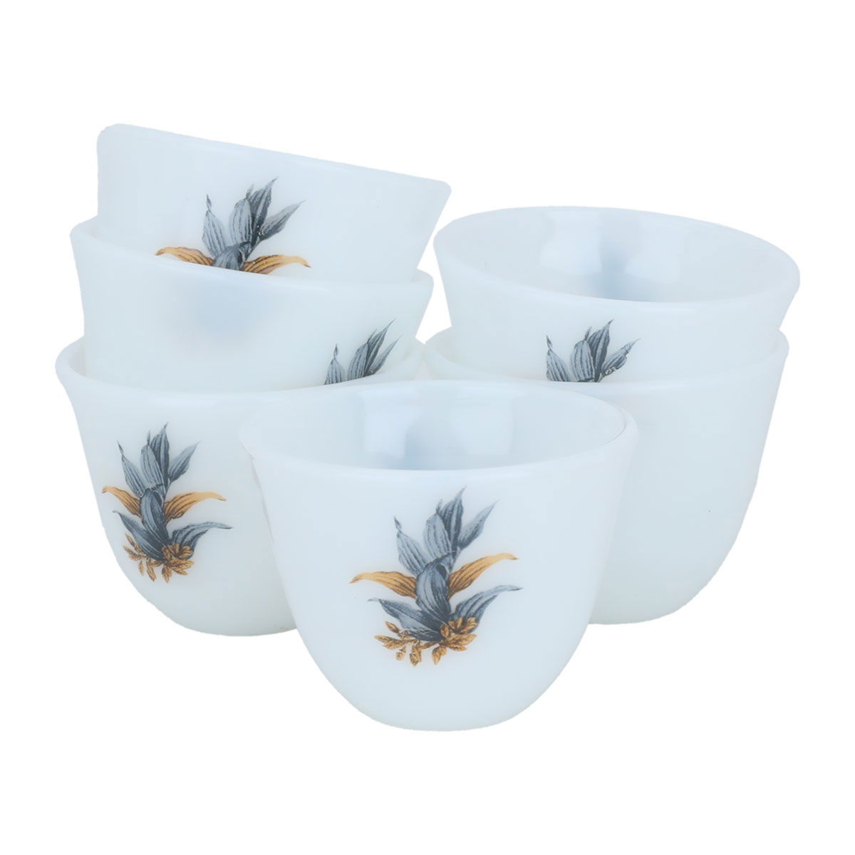 Arcopal Al Saif Gallery Arabic coffee cups set, large, wooded, 12 pieces - white product image