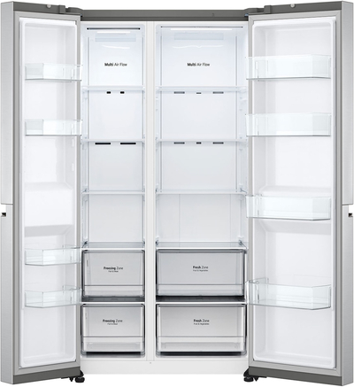 ثلاجة دولابي ال جي، 22.8 قدم، 647 لتر، 4 باب، دور كولينج، انفرتر، LS25CBBSIV - فضي product image 3