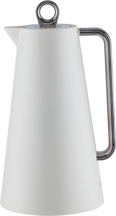 ترمس هيلينا جلوري، 1 لتر، خامة داخلية زجاج، يد فضي، غطاء ضغاط - ابيض فضي product image 1