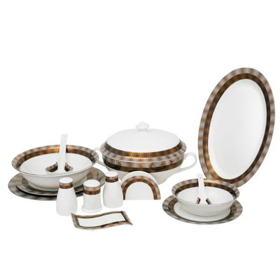 Al Saif Gallery Porcelain Dinner Set, 86 Pieces - Black product image 1