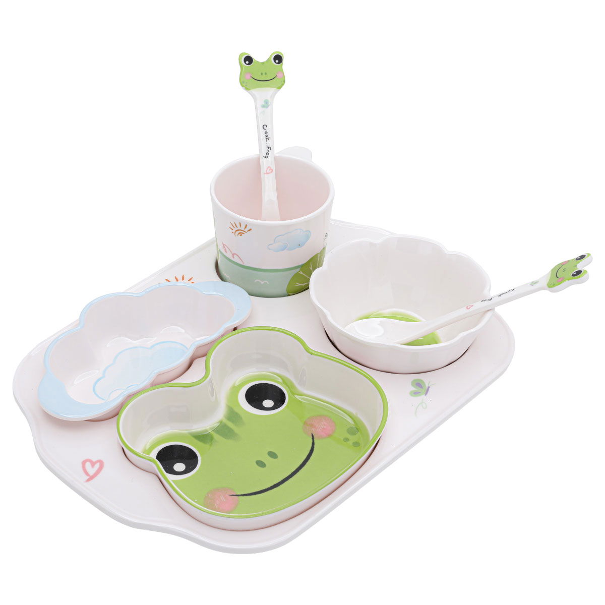 طقم تقديم للأطفال بلاستيك السيف غاليري، 7 قطع - متعدد الألوان product image