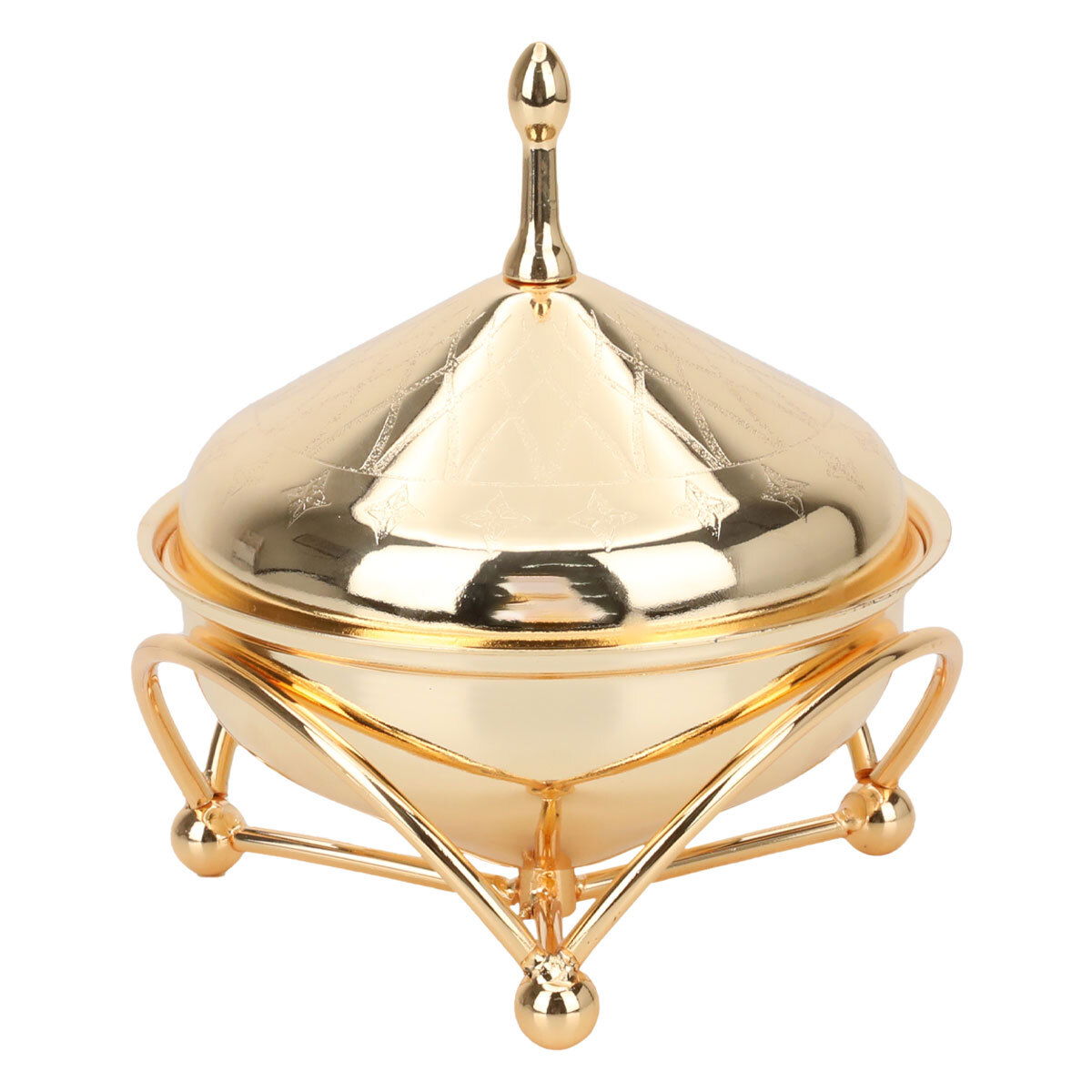 تمرية بغطاء وقاعدة استيل السيف غاليري، 14x14x8 سم - ذهبي product image