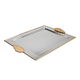 Al Saif Gallery Serving Trays Steel Set, 2 Pieces - Silver gold product image 2
