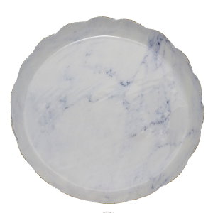 Al Saif Gallery Steel Sweet Serving Plate, Round - White Marble product image 2
