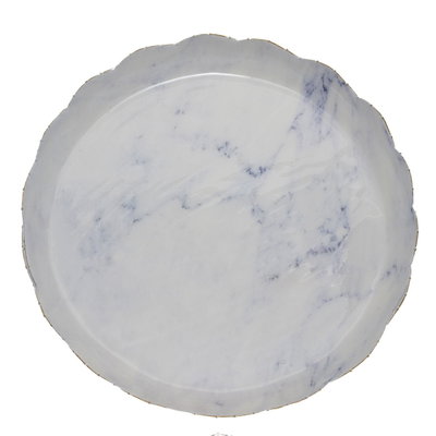 Al Saif Gallery Steel Sweet Serving Plate, Round - White Marble product image 2