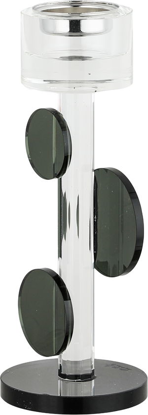 مبخرة زجاج السيف غاليري، 8x8x21 سم، قاعدة دائري - أسود شفاف product image 2